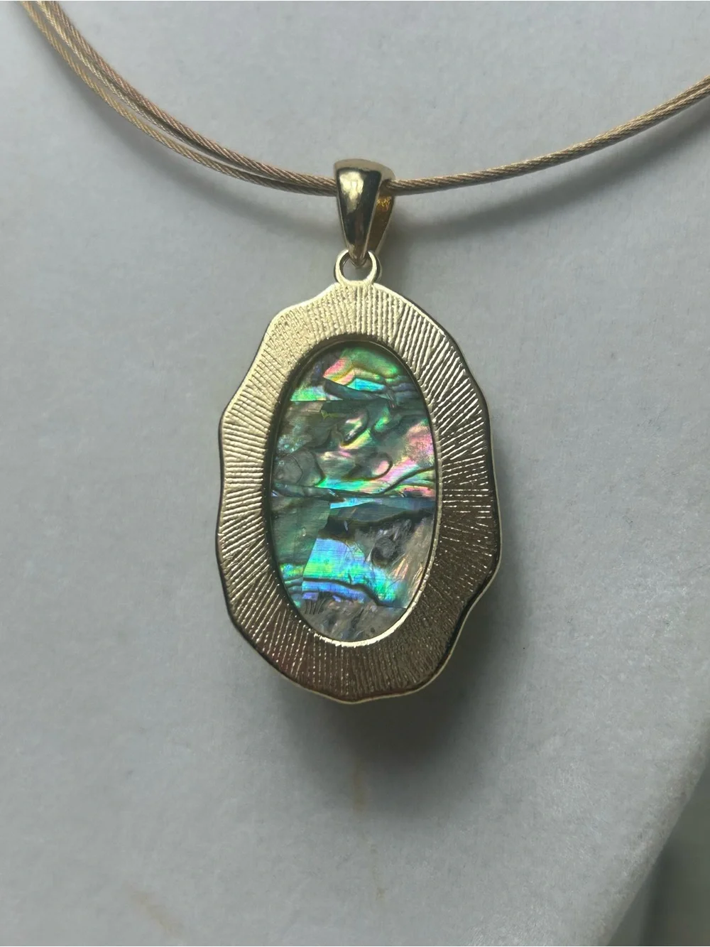 Green gold statement stone chunky necklace